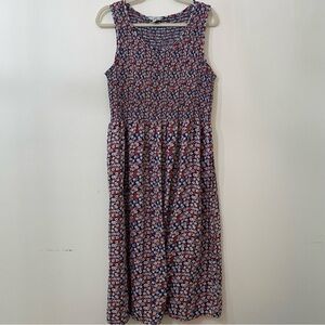 Croft & Barrow Sleeveless Floral Dress – Red, White & Blue, Plus 1X, 100% Rayon